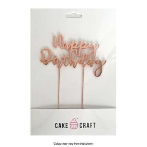 Happy Birthday Metal Cake Topper 1 Rose Gold [p14884] 17 50